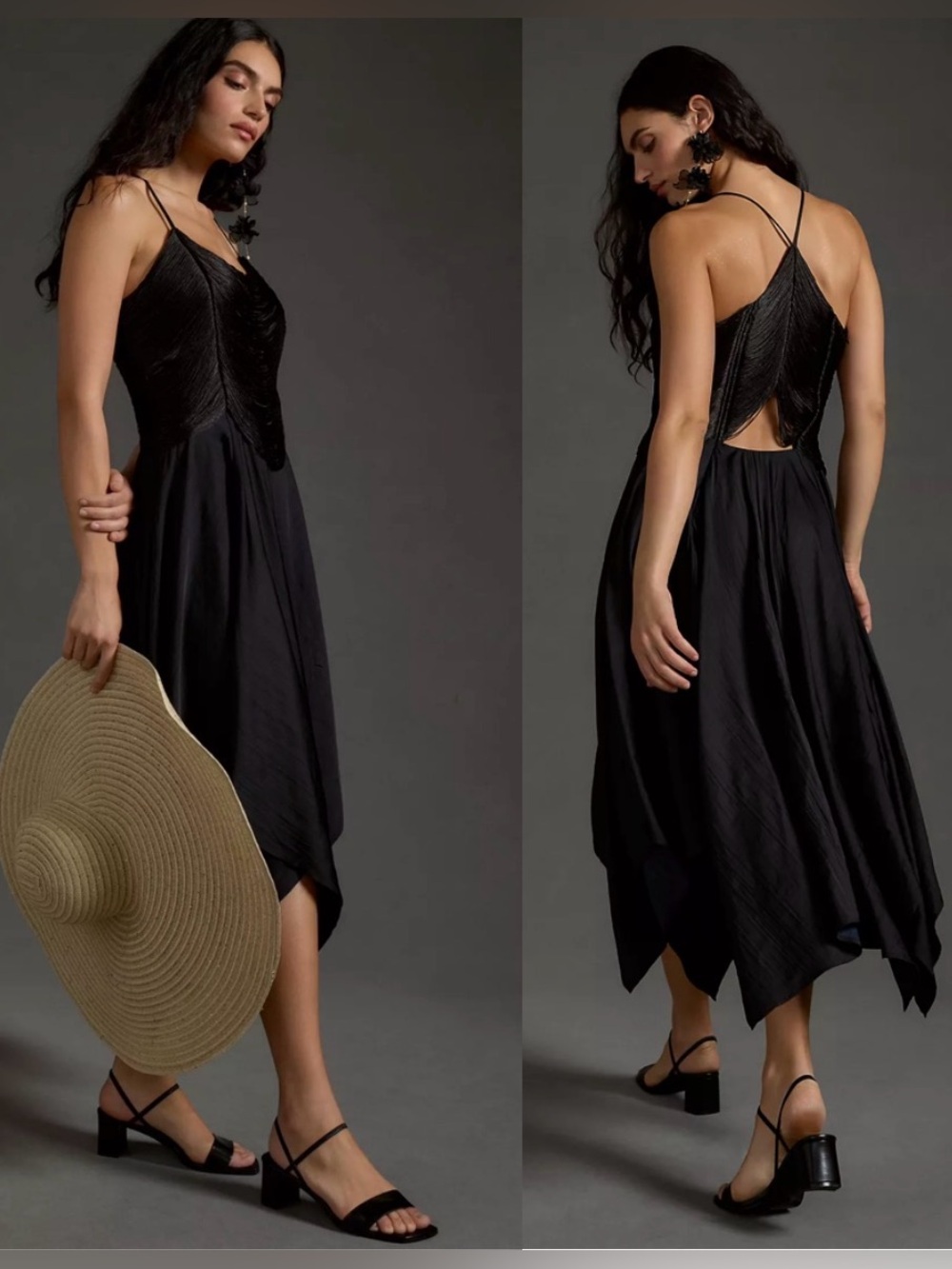 By Anthropologie Fringe Bodice Midi Dress